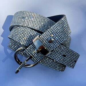 Silver Crystal Rhinestone Women's Belt